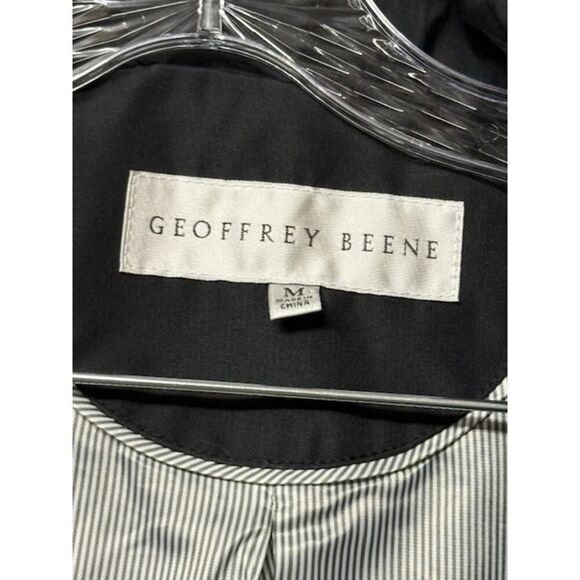 Geoffrey Beene All Weather Trench Coat Jacket Men’s M Black Button Front NWT - Picture 5 of 8